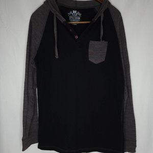 Stylo Men's Large Long Sleeve Tee Shirt Soft Hooded